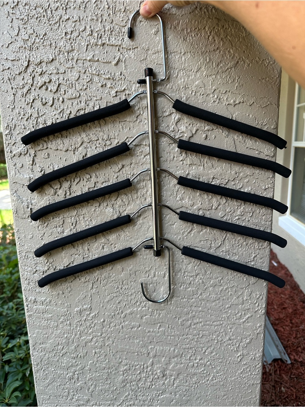 Multi-Tier Black Space-Saving Velvet Suit Hanger